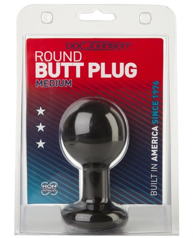 Round Butt Plug - Medium - Black DJ0244-56