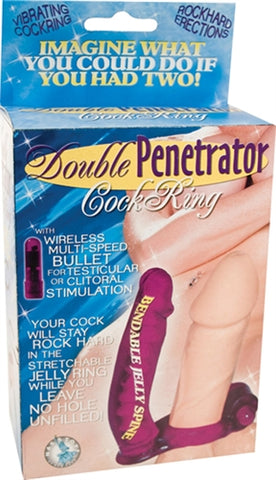 Double Penetrator Cock Ring Purple NW1914-2