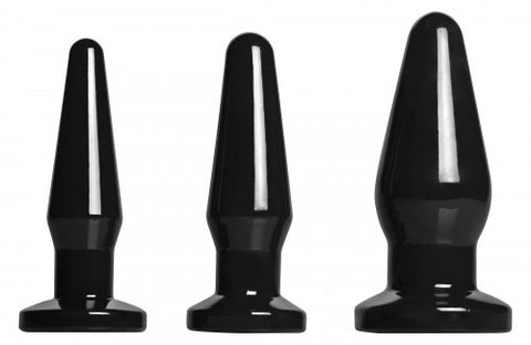 Level Up 3 Piece Anal Plug Set - Black FR-AE329-BLACK