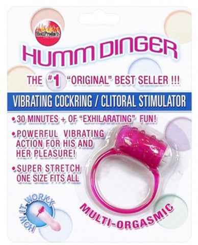 Humm Dinger Vibrating Penis Ring Clitoral Stimulator Purple HTP2066