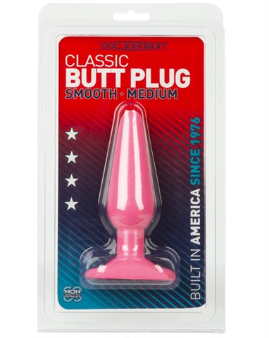 Classic Butt Plug - Smooth - Medium - Hot Pink DJ0244-12