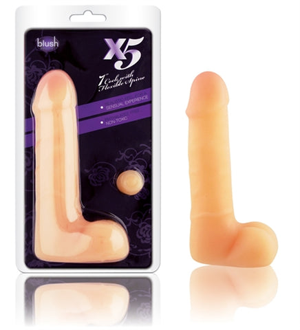 X5 7in Cock With Flexible Spine Natural BL-58703