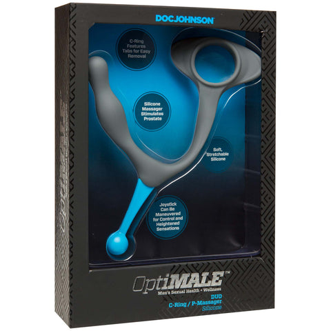 Optimale Duo C-Ring & P-Massager - Slate DJ0691-09-BX