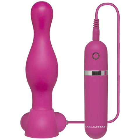 Platinum Premium Silicone - the Delight Vibrating Plug - Pink DJ0105-14