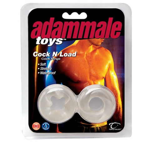 Adammale Toys Cock N Load Cock Rings - Clear TS1486012