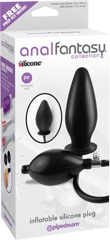 Anal Fantasy Collection Inflatable Silicone Plug - Black PD4668-23