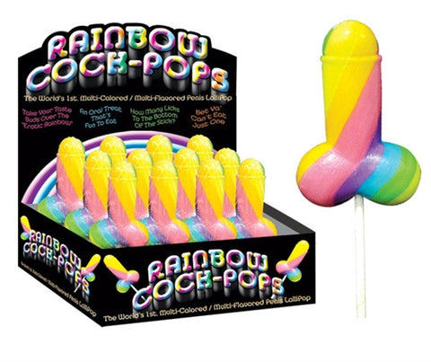 Display Rainbow Cock-Pop 12 Pieces HTP2161-D