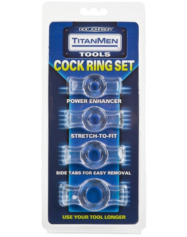 Titanment Tools - Cock Ring Set - Clear DJ3503-07