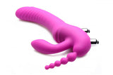 Regal Rider Vibrating Strapless Strap- on Triple G Dildo - Pink