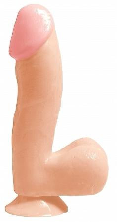 Basix Rubber Works - 6.5-inch Dong with Suction Cup - Flesh