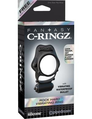 Fantasy C-ringz Rock Hard Vibrating Ring - Black