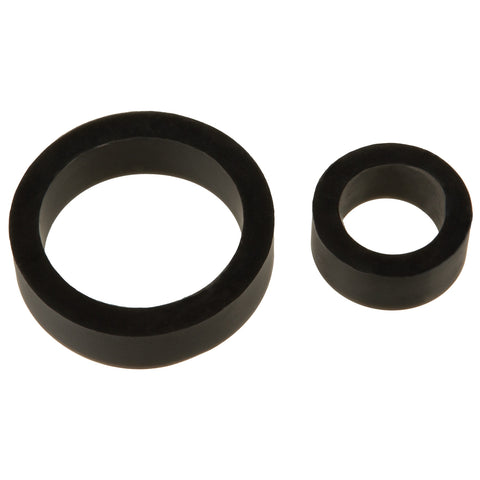 Titanmen Cock Ring Platinum Silicone Double Pack - Black DJ3503-03-CD