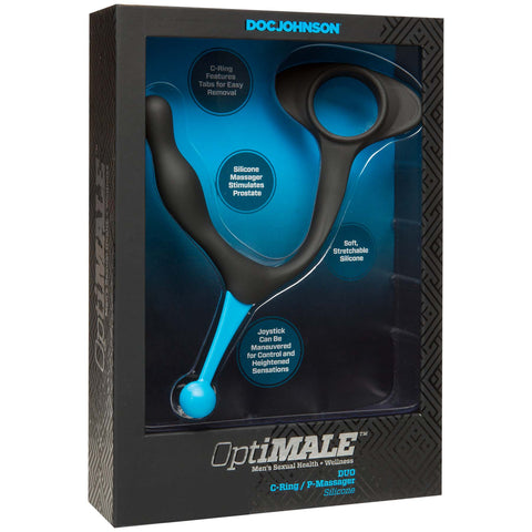 Optimale Duo C-Ring & P-Massager - Black DJ0691-08-BX