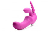 Regal Rider Vibrating Strapless Strap- on Triple G Dildo - Pink