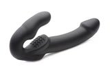 Evoke Rechargeable Vibrating Silicone Strapless Strap on - Black