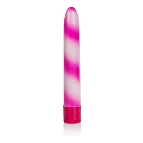 Waterproof Candy Cane Pink 7in Vibrator SE0516042