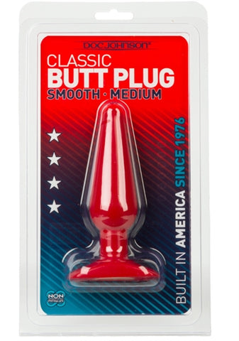 Classic Butt Plug - Smooth - Medium - Red DJ0244-10