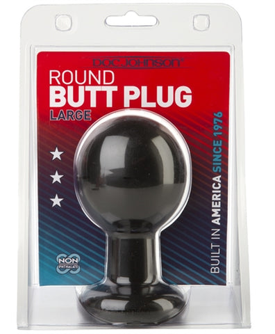 Round Butt Plug - Large- Black DJ0244-59