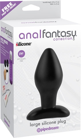 Anal Fantasy Collection Large Silicone Plug - Black PD4604-23