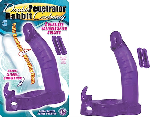 Double Penetrator Rabbit Cockring Purple NW2224-2