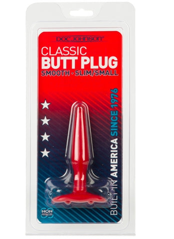 Classic Butt Plug - Smooth - Slim-Small - Red DJ0244-07