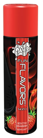 Wet Fun Flavors 4-in-1 Lube - Seductive Strawberry - 4.1 Fl. Oz. WT20423