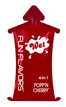 Wet Fun Flavors 4-in-1 Lube - Popp'n Cherry - 10 ml Pillow - Each WT20486