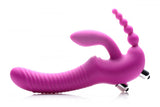 Regal Rider Vibrating Strapless Strap- on Triple G Dildo - Pink